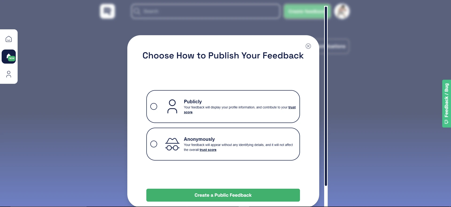 Leet Reviews — create anonymous review form