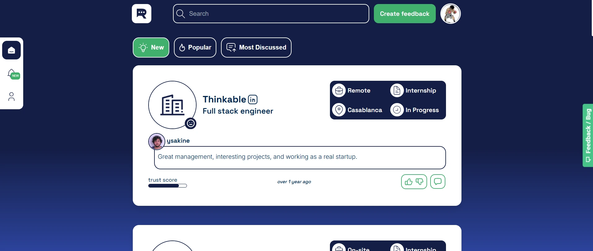Leet Reviews — company review feed